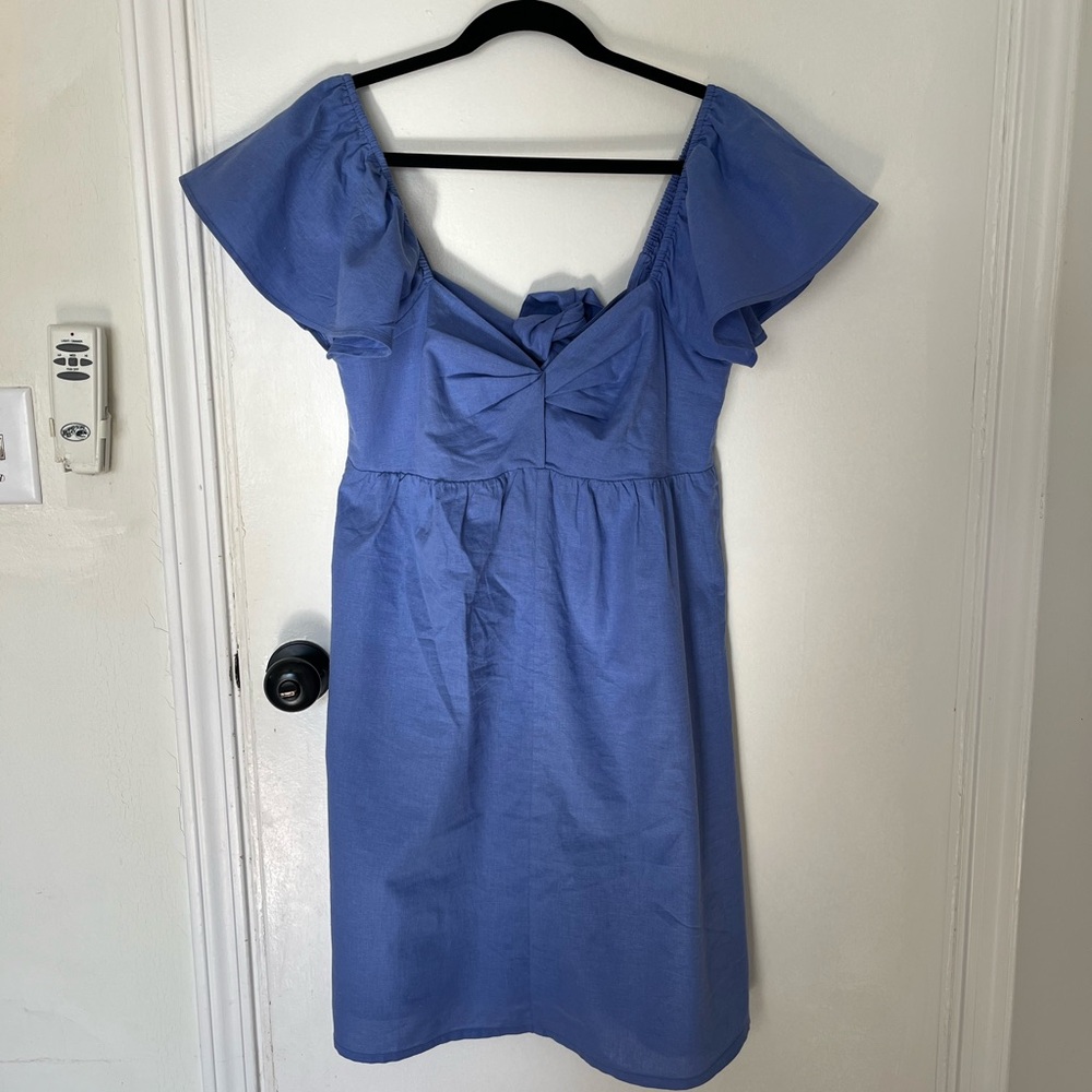 Elegant Blue Off-Shoulder Mini Dress